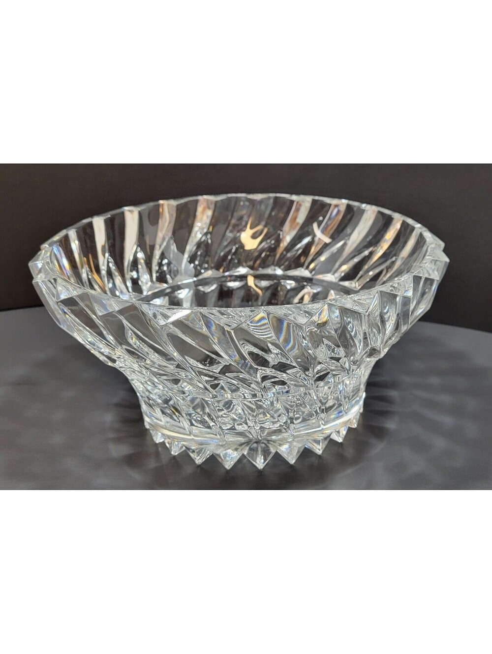 Mikasa Crystal 9" Bowl Swirl Made in France EUC Stunning